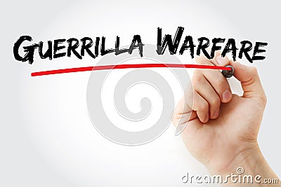 Guerrilla Warfare text with marker Stock Photo