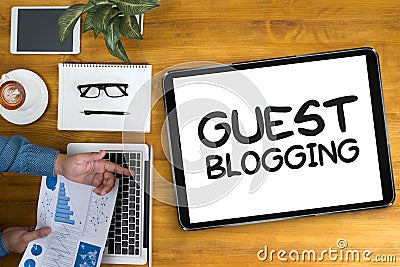 GUEST BLOGGING Stock Photo