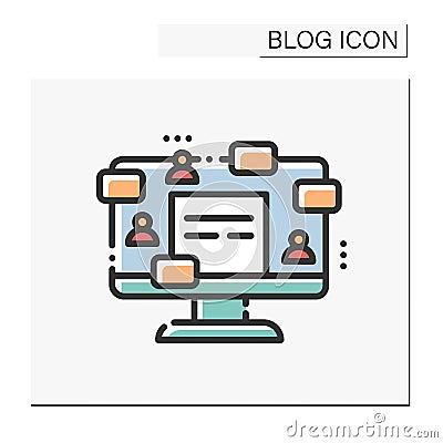 Guest blogging color icon Vector Illustration