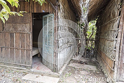 Guest cabin Coconut Island Mekong Delta Stock Photo