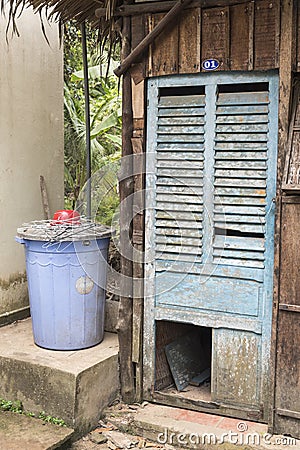 Guest cabin Coconut Island Mekong Delta Stock Photo