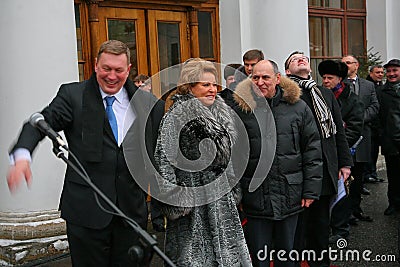 The guest of honor. Valentina Matvienko, one of the most famous contemporary female politicians. Editorial Stock Photo