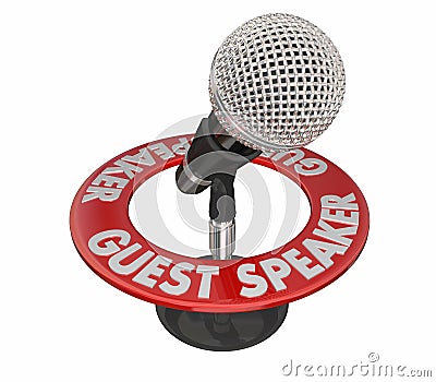 Guest Speaker Microphone Expert Discussion Talking Stock Photo