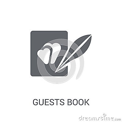 Guests book icon. Trendy Guests book logo concept on white background from Birthday party and wedding collection Vector Illustration