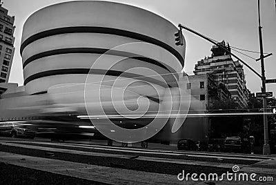 Guggenheim in nyc new york black and white Editorial Stock Photo