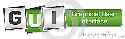 GUI - Graphical User Interface Green Grey Squares Bar Stock Photo