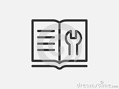 Guide icon vector, user manual. Service information document, instruction Vector Illustration