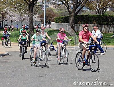 Guided Bike Tour Editorial Stock Photo
