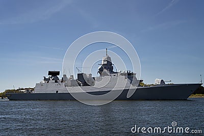 WARSHIP IN SWINOUJSCIE Editorial Stock Photo