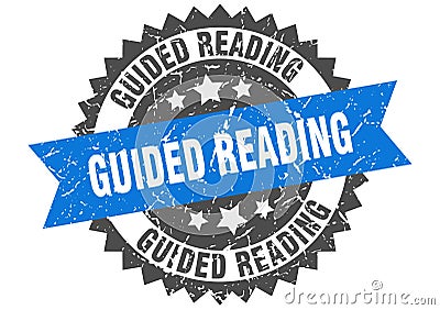 Guided reading stamp. guided reading grunge round sign. Vector Illustration