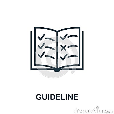 Guideline icon. Simple element from regulation collection. Filled Guideline icon for templates, infographics and more Vector Illustration