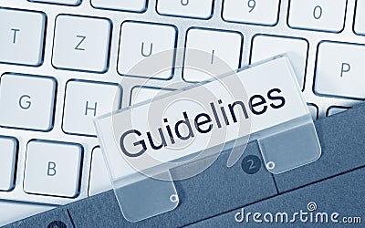 Guidelines - folder with text on computer keyboard Stock Photo
