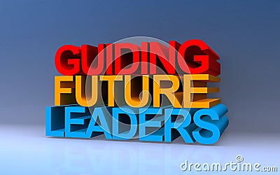 guiding future leaders on blue Stock Photo