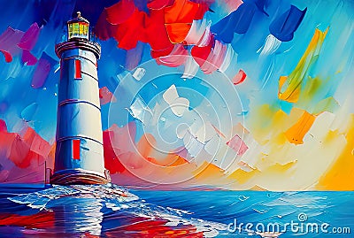 Guiding the Way Exploring the Majestic Sea Lighthouses Stock Photo