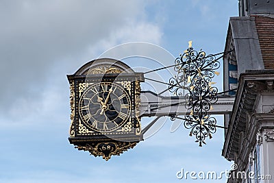 Guildford High Street, Clock Stock Photo