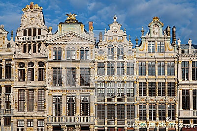 Guildhalls in the Grand Place Stock Photo
