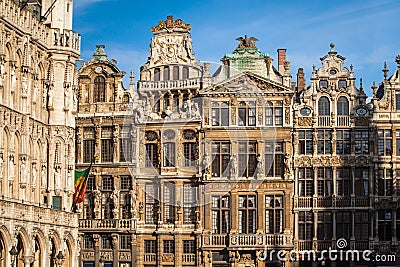 Guildhalls on the Grand Place, Brussels Stock Photo