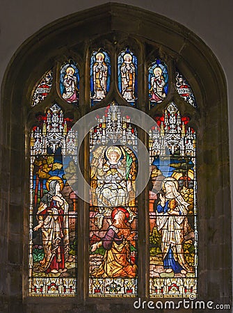 St Dunstan Church Stain Glass Window Editorial Stock Photo