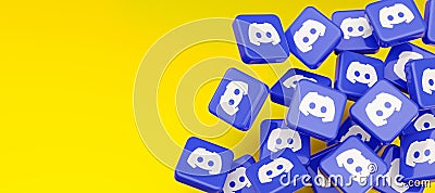 Cubes with Discord logo Editorial Stock Photo