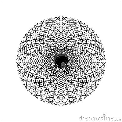 Guilloche frame. Spirographic round grungy pattern. Design element for certificates, watermarks, vouchers. Vector illustration Vector Illustration