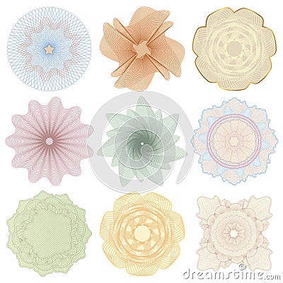 Guilloche pattern (watermarks) for money, currency Vector Illustration