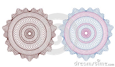 Guilloche rosette, pattern for currency, ce Stock Photo