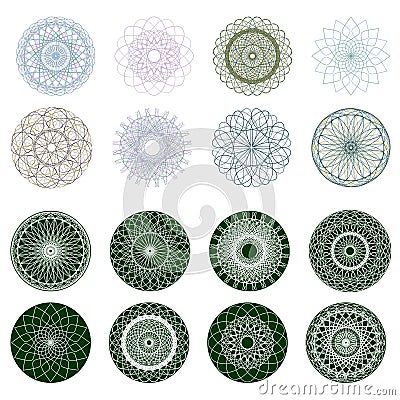 Guilloche rosette, vector pattern. EPS 8 Vector Illustration