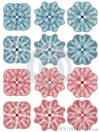 Guilloche - rosettes Stock Photo