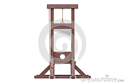 Guillotine closeup, 3D rendering Stock Photo