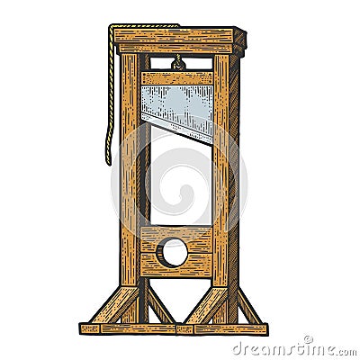 Guillotine executions device sketch vector Vector Illustration