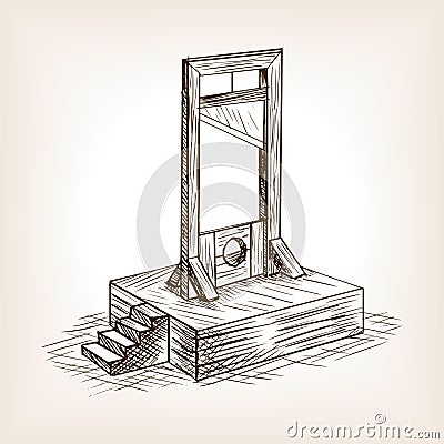 Guillotine sketch style vector illustration Vector Illustration