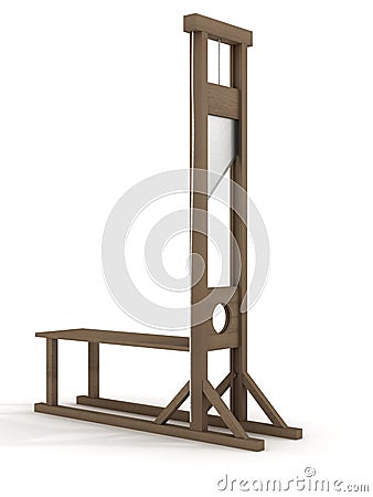 Guillotine on a white background. Stock Photo