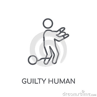 guilty human linear icon. Modern outline guilty human logo conce Vector Illustration