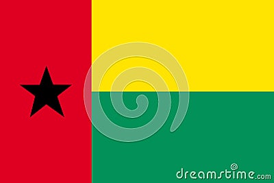 Guinea-Bissau background flag illustration red yellow green star black Cartoon Illustration