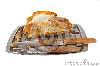 Guinea fowl carved Stock Photo