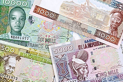 Guinean money a business background Stock Photo