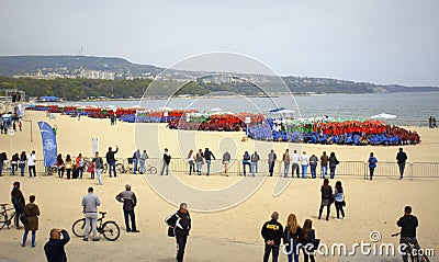 Guiness World Record set on Varna beach Bulgaria Editorial Stock Photo