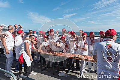 Guinnes World record pizza long 2 km Editorial Stock Photo