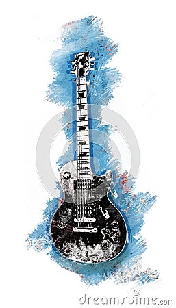 guitar Cartoon Illustration