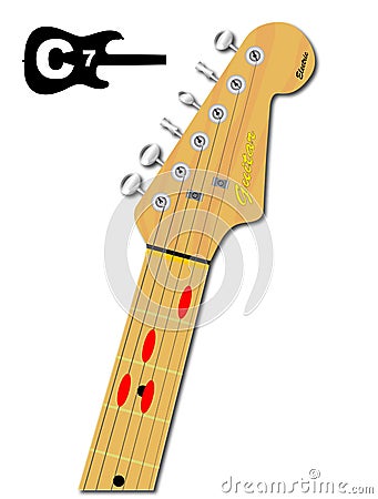 The Guitar Chord Of C Seven Vector Illustration