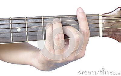 Guitar chords: F major Stock Photo