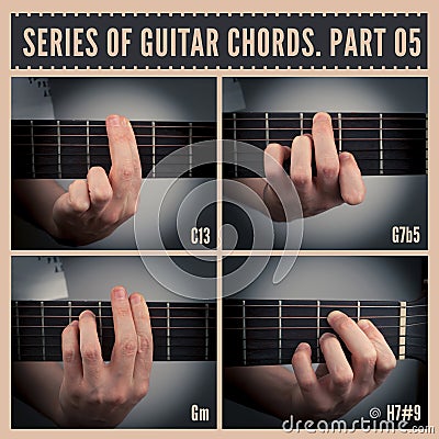 Guitar chords Stock Photo