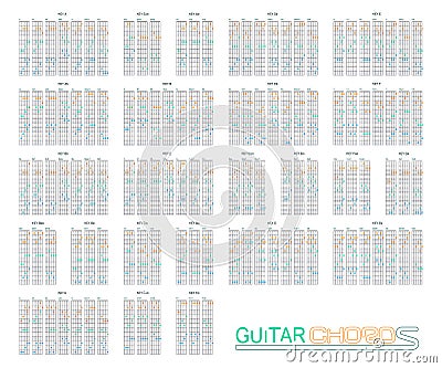 Guitar chords set Vector Illustration