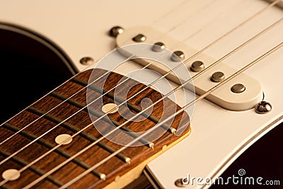 Guitar closeup with neck Stock Photo