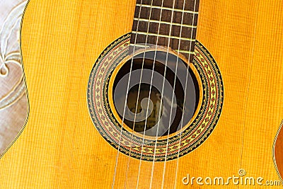 Guitar Detail Instrument Image Wooden Stock Photo