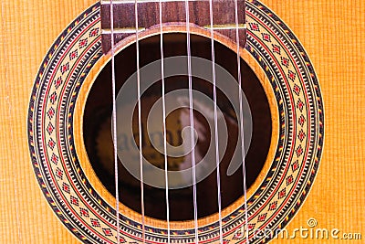 Guitar Detail Acoustic Traditional Stock Photo