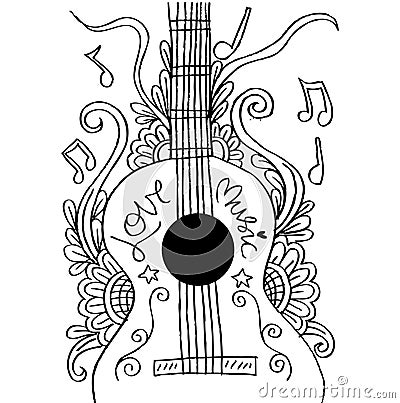 Guitar doodle Vector Illustration