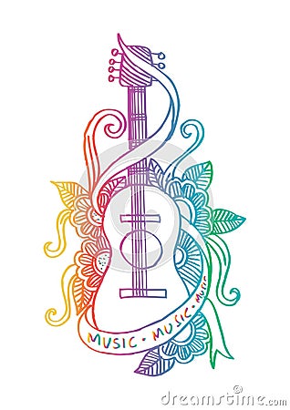 Guitar doodle Vector Illustration