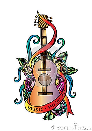 Guitar doodle Vector Illustration