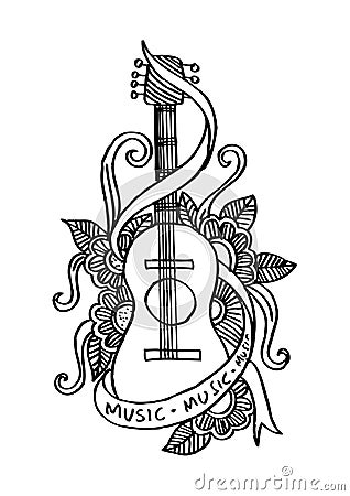 Guitar doodle Stock Photo